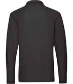 Fruit of the Loom Premium Long Sleeve Cotton Piqué Polo Shirt - Black