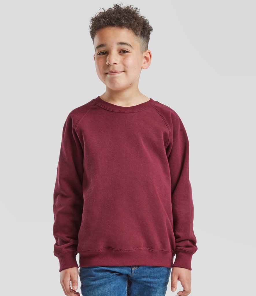 Fruit of the Loom Kids Classic Raglan Sweatshirt - Burgundy