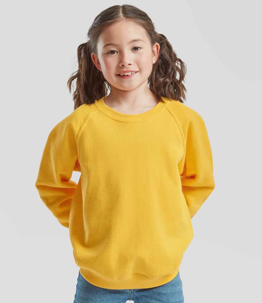 Fruit of the Loom Kids Classic Raglan Sweatshirt - Sunflower