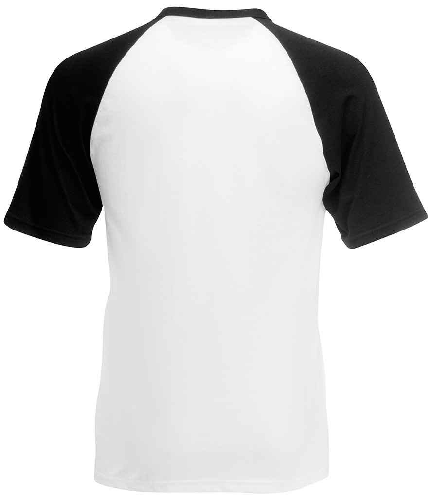 Fruit of the Loom Contrast Baseball T-Shirt - White/Black