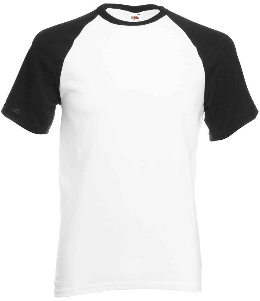 Fruit of the Loom Contrast Baseball T-Shirt - White/Black