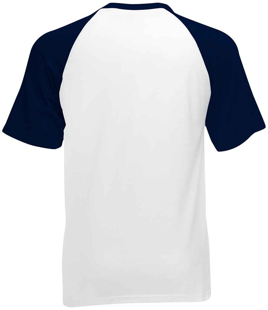 Fruit of the Loom Contrast Baseball T-Shirt - White/Deep Navy