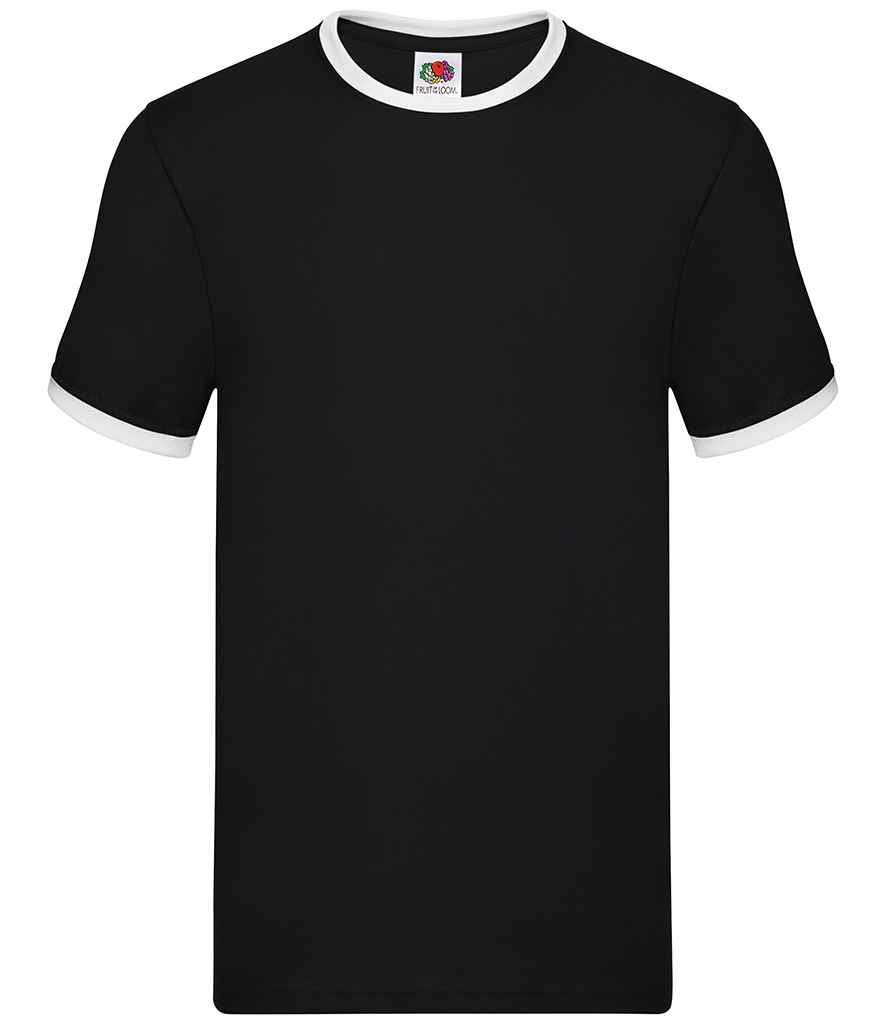 Fruit of the Loom Contrast Ringer T-Shirt - Black/White