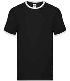Fruit of the Loom Contrast Ringer T-Shirt - Black/White