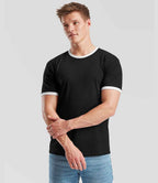 Fruit of the Loom Contrast Ringer T-Shirt - Black/White