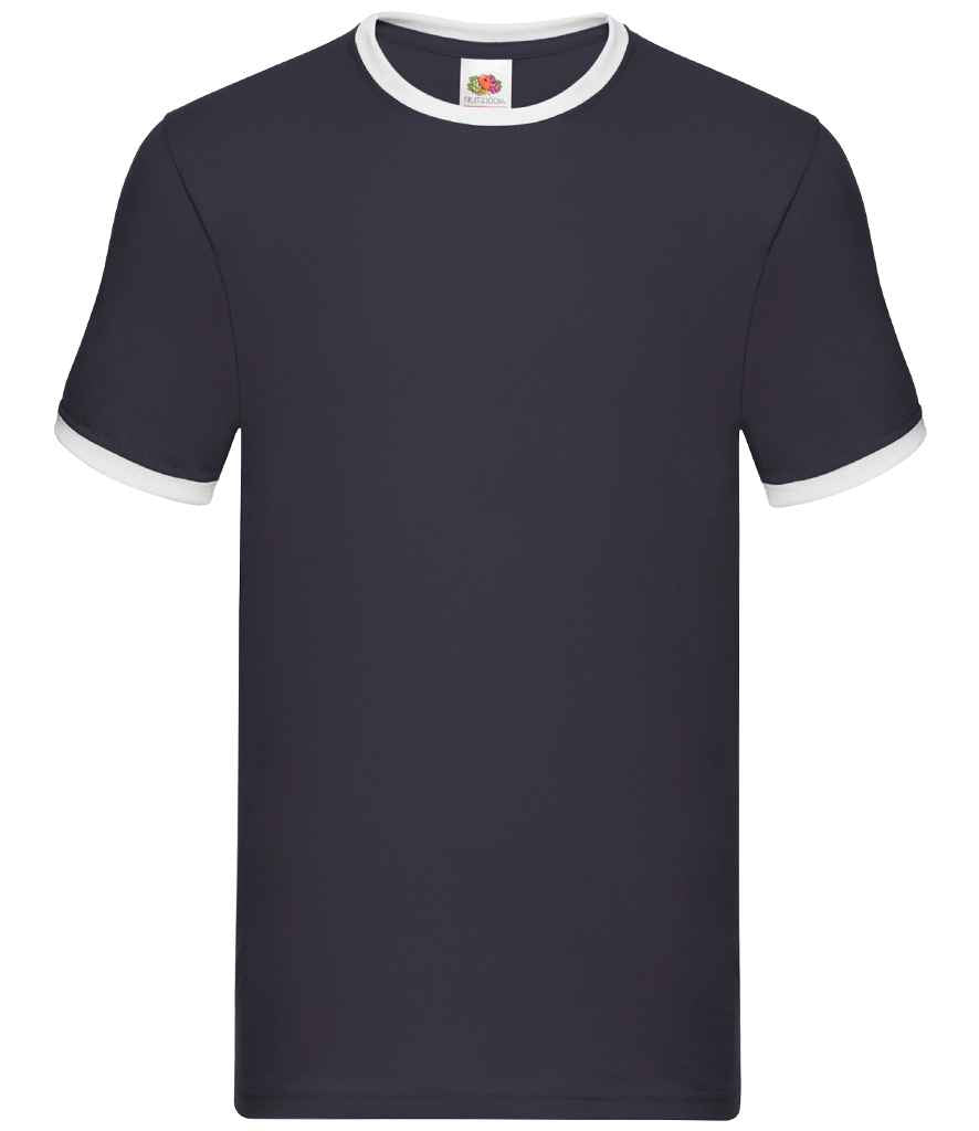 Fruit of the Loom Contrast Ringer T-Shirt - Navy/White