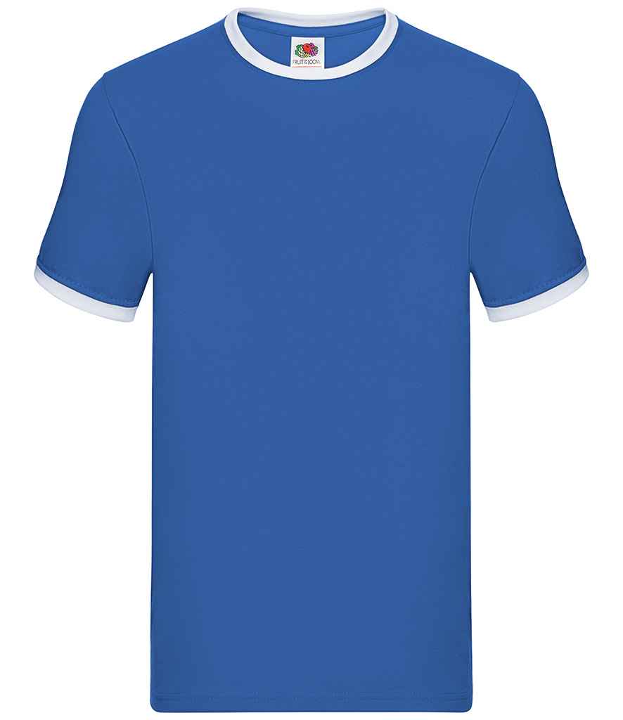 Fruit of the Loom Contrast Ringer T-Shirt - Royal Blue/White