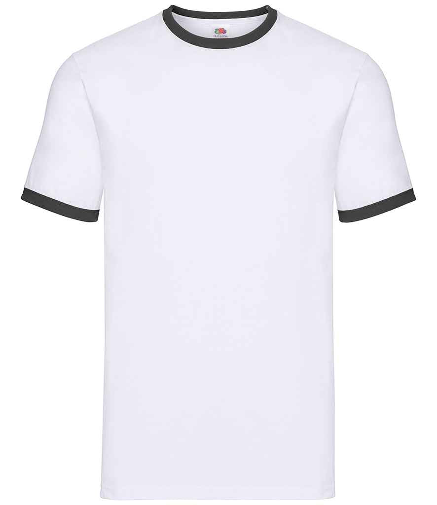 Fruit of the Loom Contrast Ringer T-Shirt - White/Black