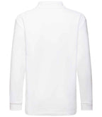 Fruit of the Loom Kids Long Sleeve Poly/Cotton Piqué Polo Shirt - White