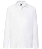 Fruit of the Loom Kids Long Sleeve Poly/Cotton Piqué Polo Shirt - White