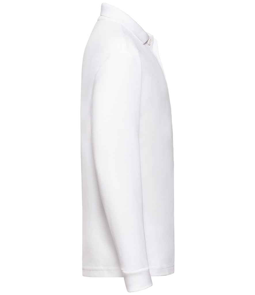Fruit of the Loom Kids Long Sleeve Poly/Cotton Piqué Polo Shirt - White