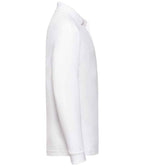 Fruit of the Loom Kids Long Sleeve Poly/Cotton Piqué Polo Shirt - White