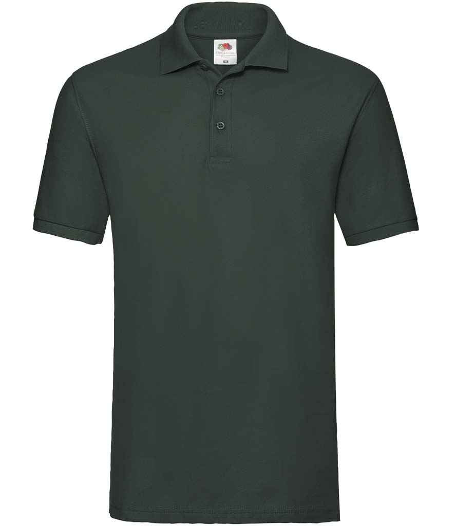 Fruit of the Loom Premium Cotton Piqué Polo Shirt - Bottle Green