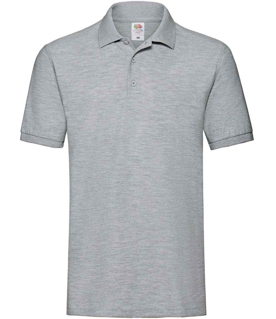 Fruit of the Loom Premium Cotton Piqué Polo Shirt - Heather Grey