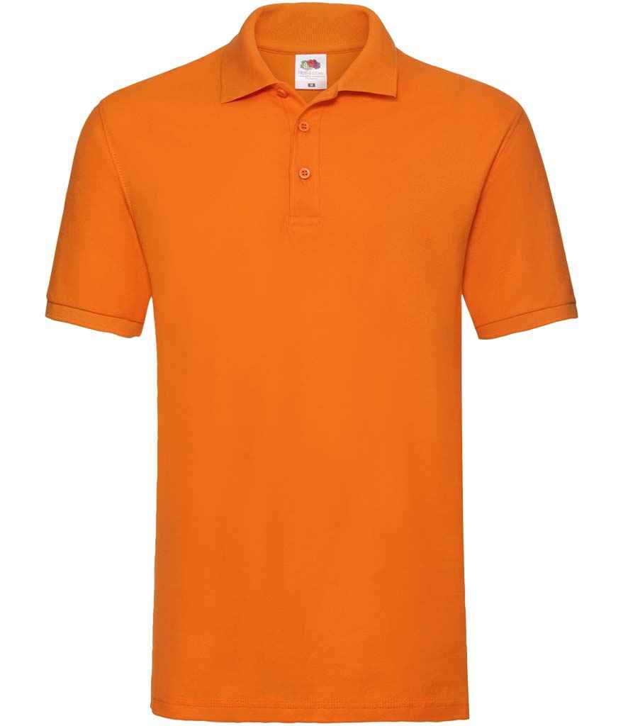Fruit of the Loom Premium Cotton Piqué Polo Shirt - Orange