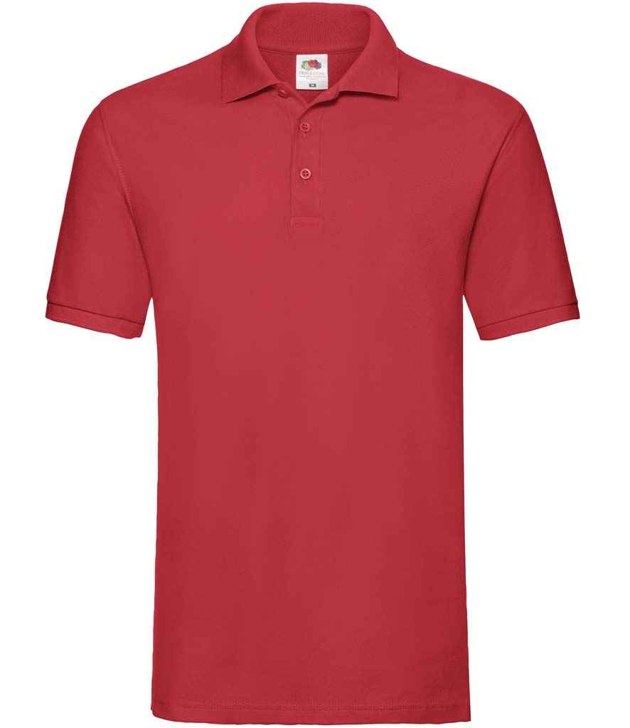 Fruit of the Loom Premium Cotton Piqué Polo Shirt - Red