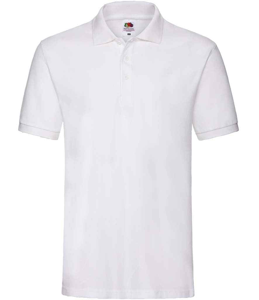 Fruit of the Loom Premium Cotton Piqué Polo Shirt - White