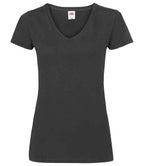 Fruit of the Loom Lady Fit Value V Neck T-Shirt - Black