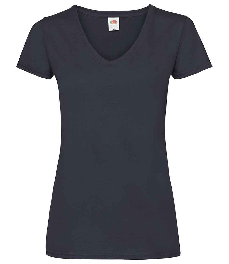 Fruit of the Loom Lady Fit Value V Neck T-Shirt - Deep Navy