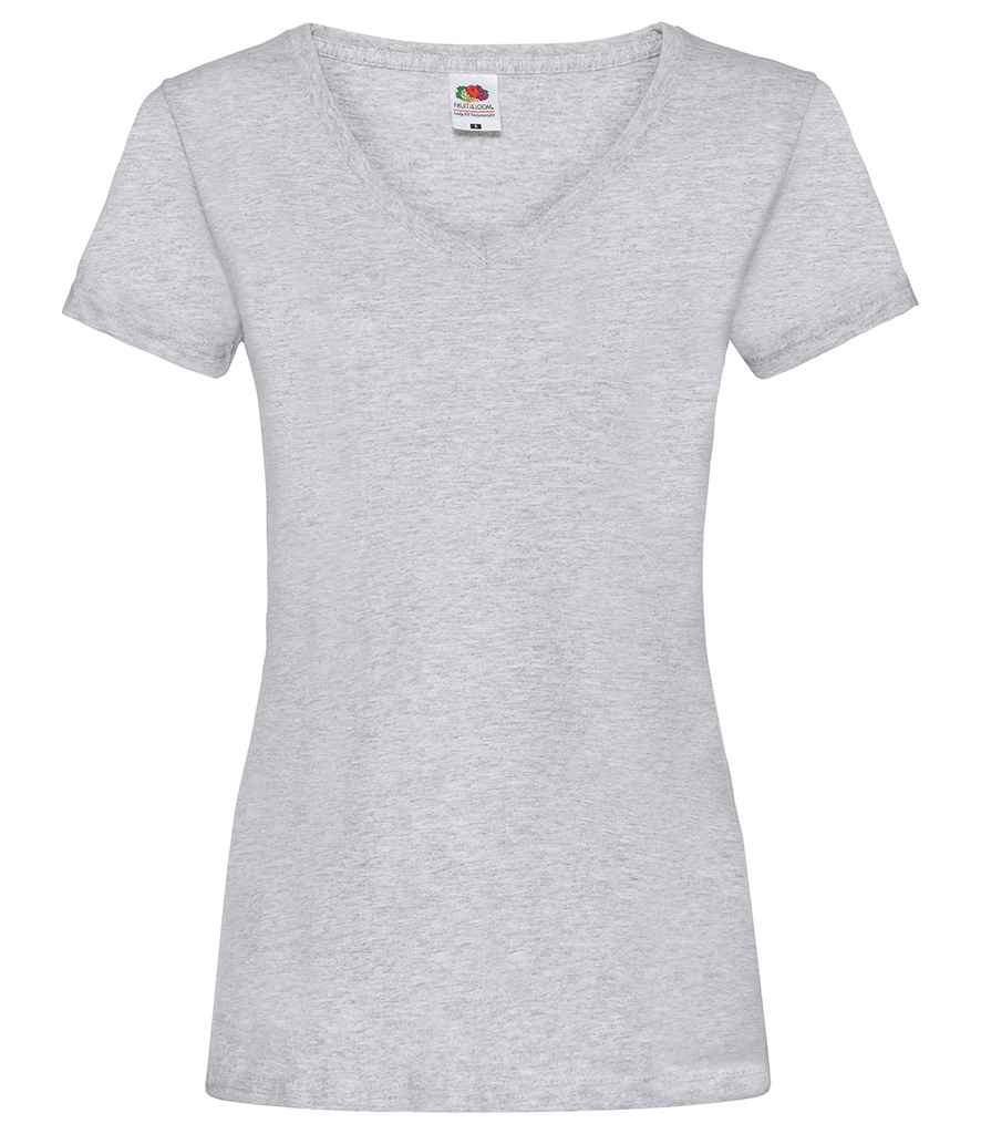 Fruit of the Loom Lady Fit Value V Neck T-Shirt - Heather Grey