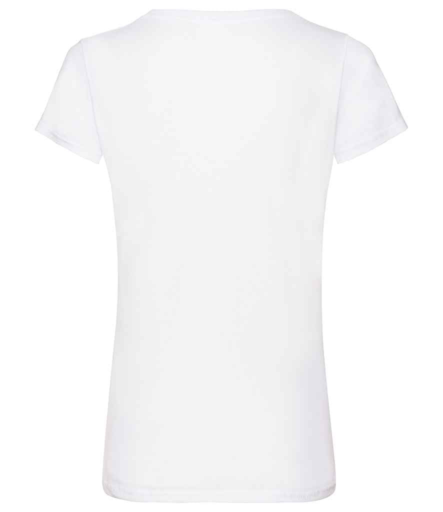 Fruit of the Loom Lady Fit Value V Neck T-Shirt - White