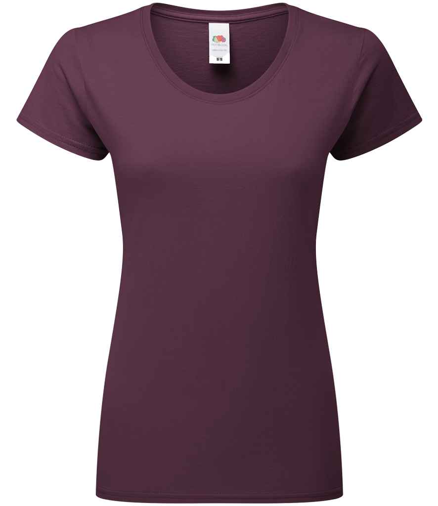 Fruit of the Loom Ladies Iconic 195 T-Shirt - Dark Plum