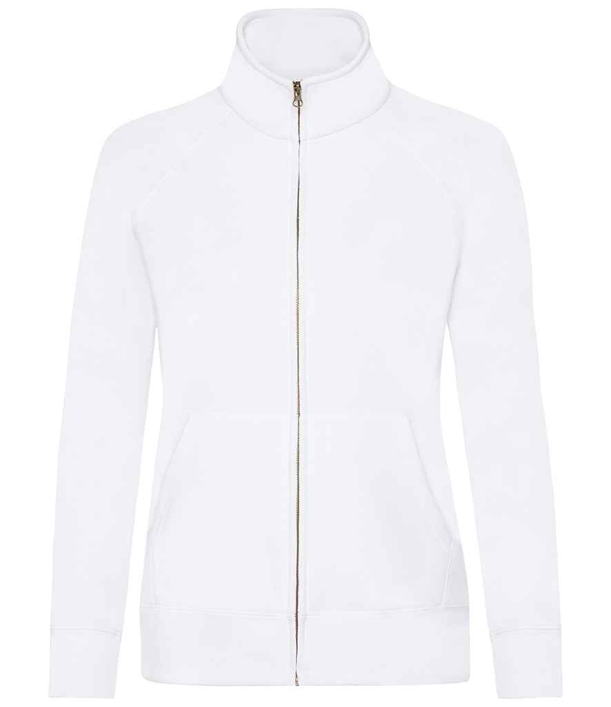 Fruit of the Loom Premium Lady Fit Sweat Jacket - White