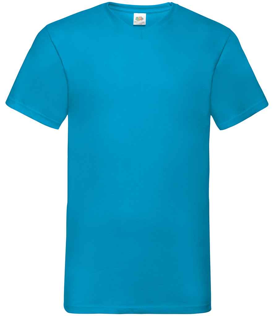 Fruit of the Loom V Neck Value T-Shirt - Azure
