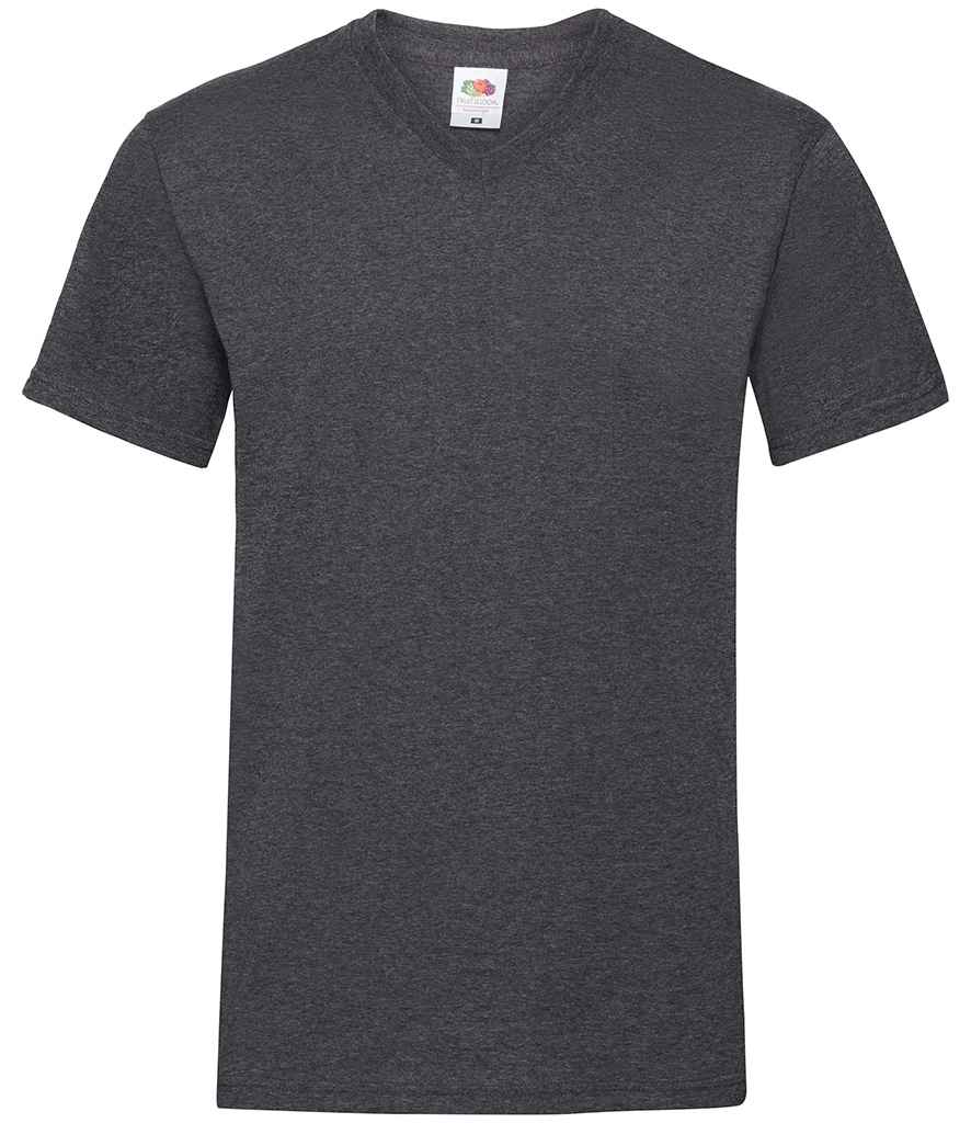 Fruit of the Loom V Neck Value T-Shirt - Dark Heather