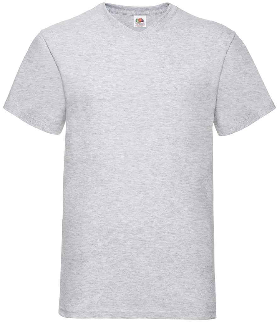 Fruit of the Loom V Neck Value T-Shirt - Heather Grey