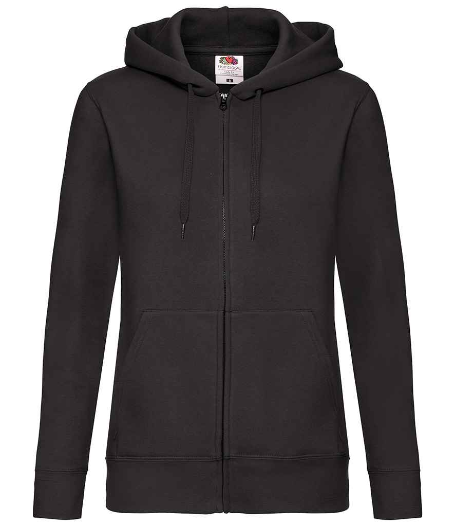 Fruit of the Loom Premium Lady Fit Zip Hooded Jacket - Black