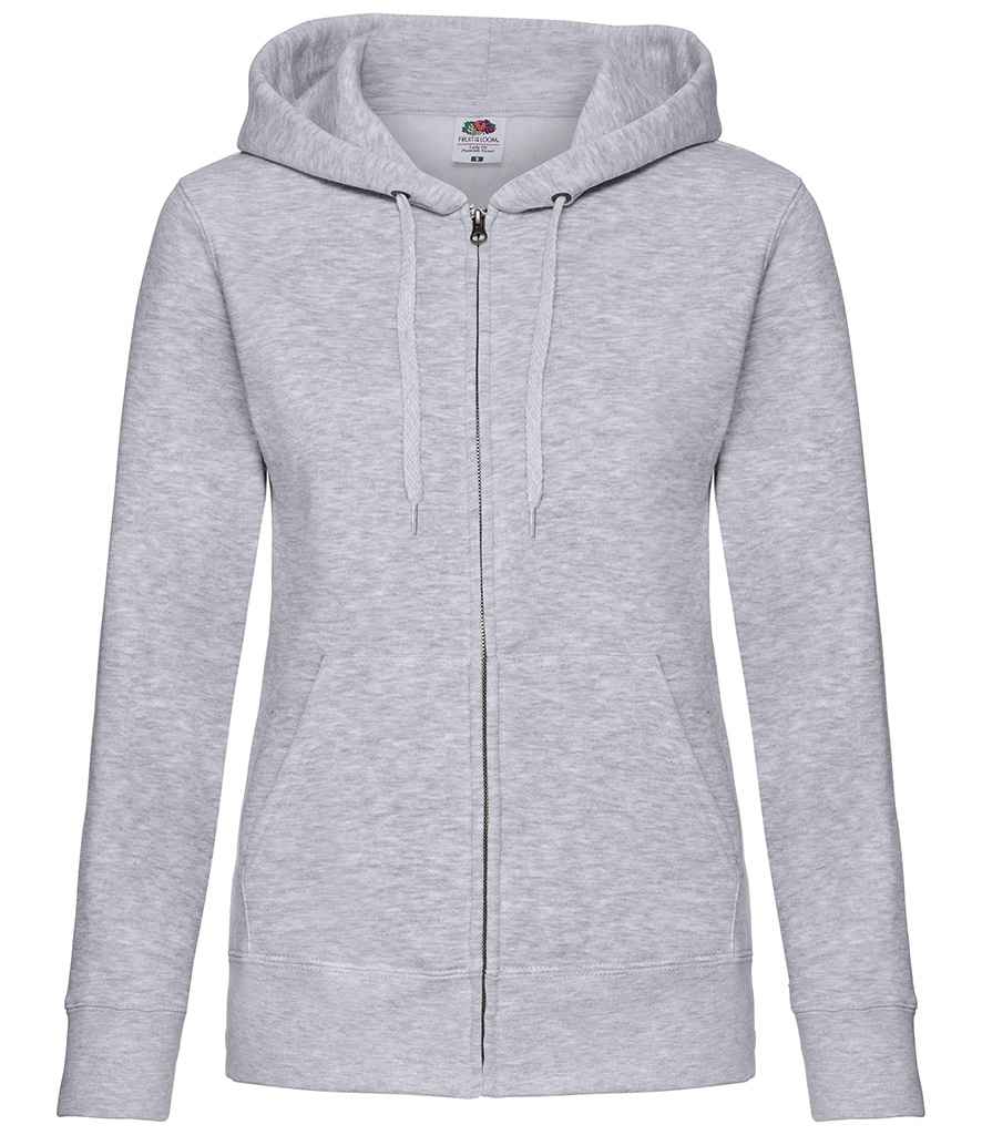 Fruit of the Loom Premium Lady Fit Zip Hooded Jacket - Heather Grey