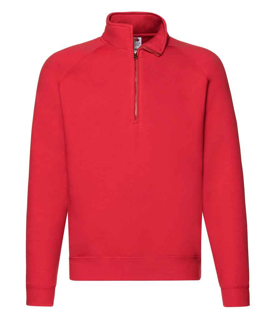 Fruit of the Loom Premium Zip Neck Sweatshirt - Red