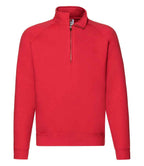 Fruit of the Loom Premium Zip Neck Sweatshirt - Red