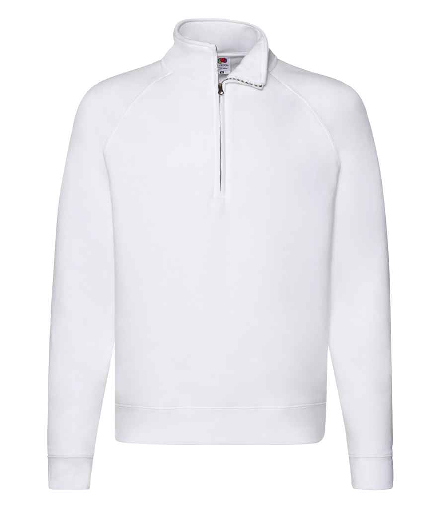 Fruit of the Loom Premium Zip Neck Sweatshirt - White