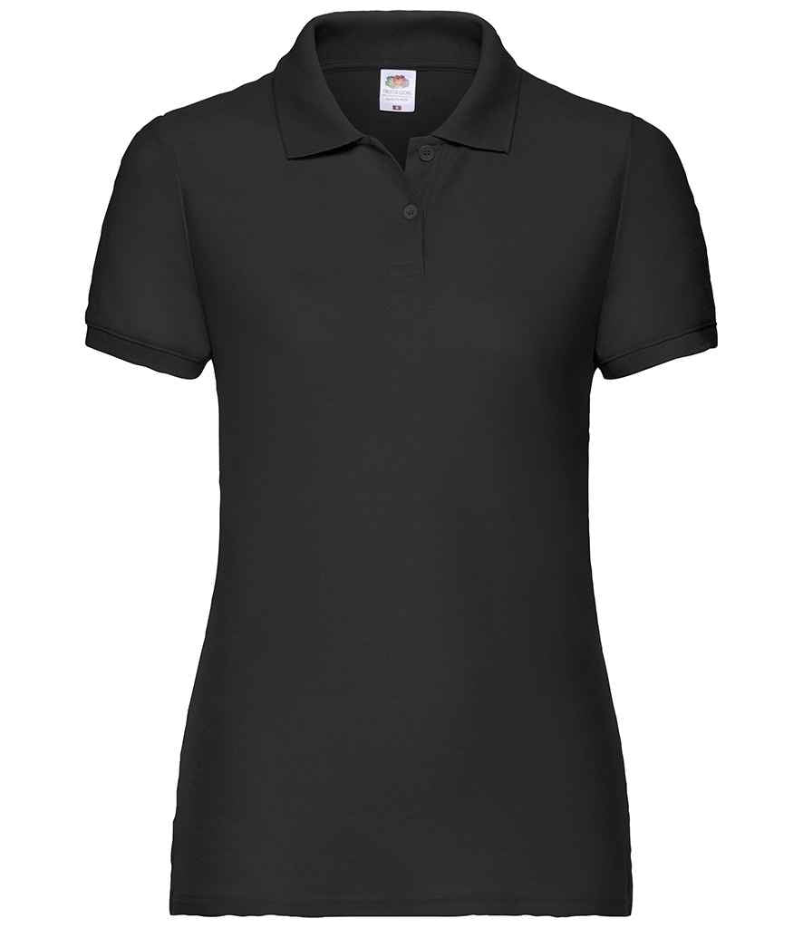 Fruit of the Loom Lady Fit Piqué Polo Shirt - Black