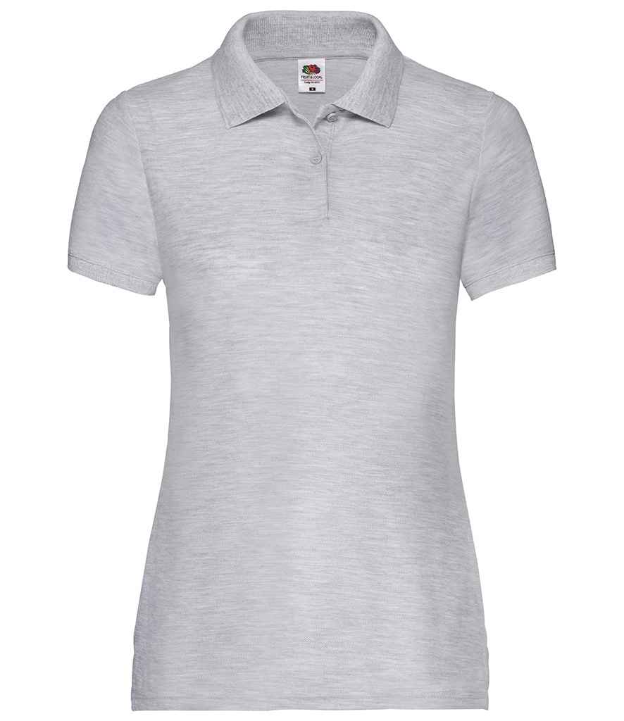 Fruit of the Loom Lady Fit Piqué Polo Shirt - Heather Grey