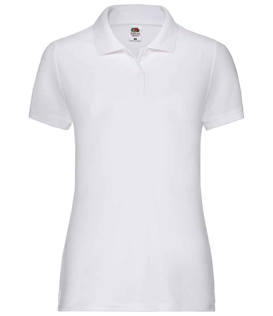 Fruit of the Loom Lady Fit Piqué Polo Shirt - White