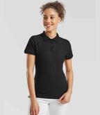 Fruit of the Loom Lady-Fit Premium Cotton Piqué Polo Shirt - Black