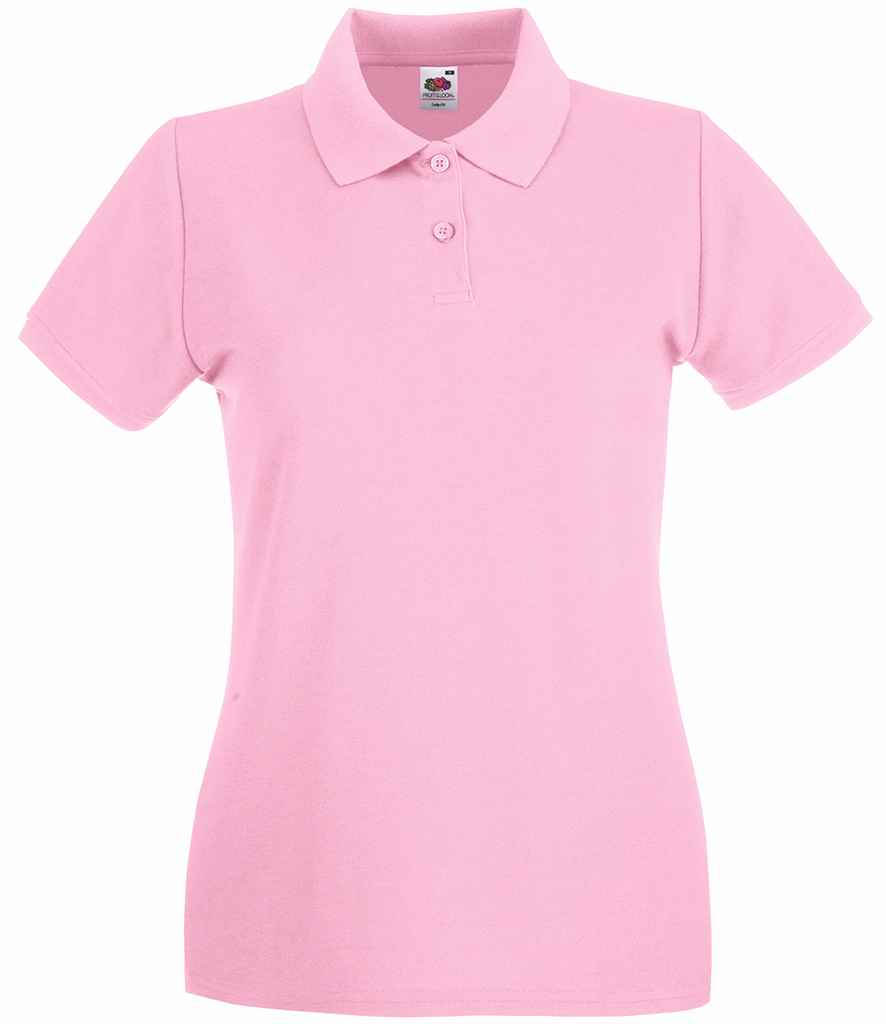 Fruit of the Loom Lady-Fit Premium Cotton Piqué Polo Shirt - Light Pink
