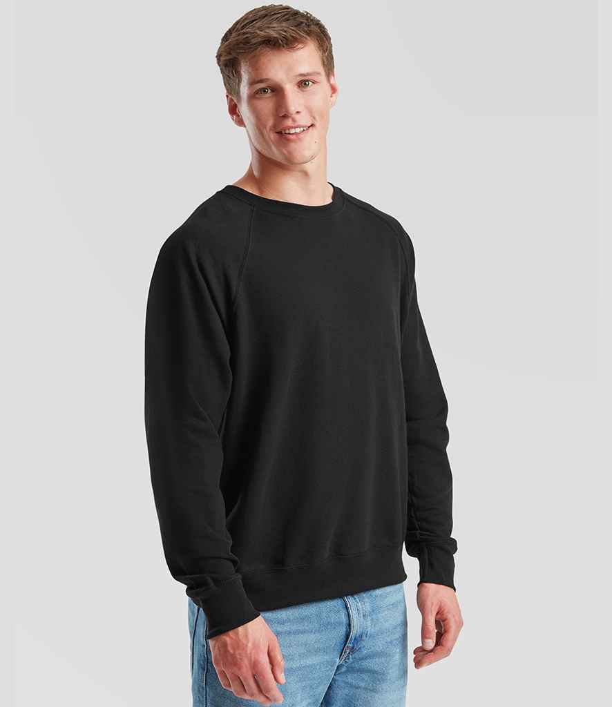 Fruit of the Loom Lightweight Raglan Sweatshirt - Black
