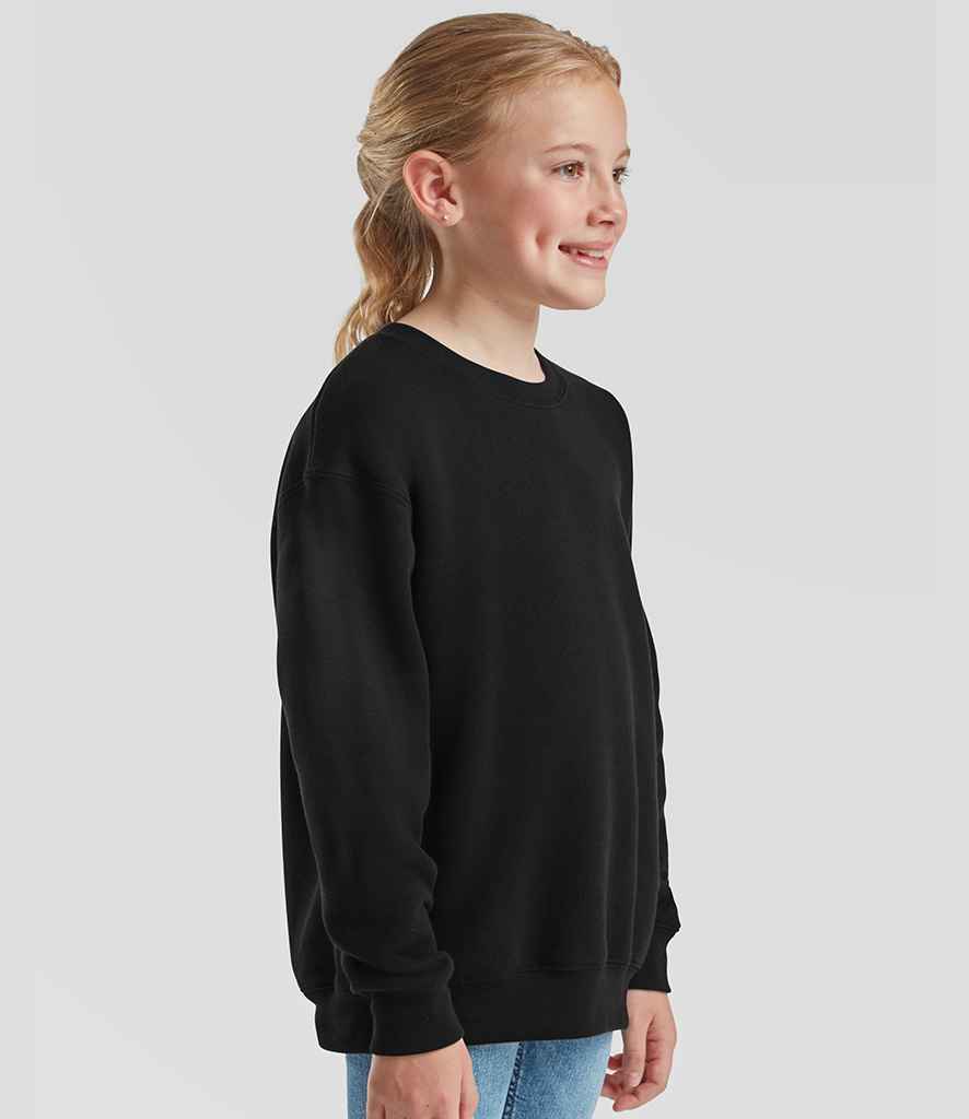 Fruit of the Loom Kids Premium Drop Shoulder Sweatshirt - Black