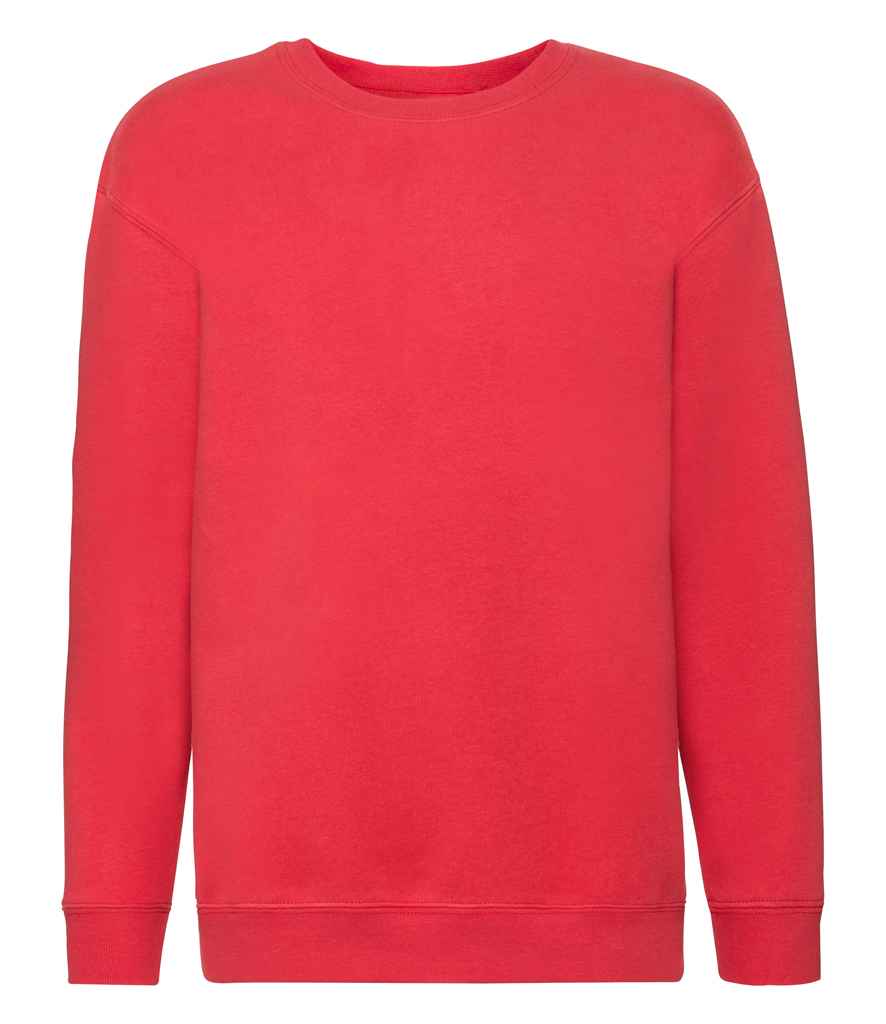 Fruit of the Loom Kids Premium Drop Shoulder Sweatshirt - Red