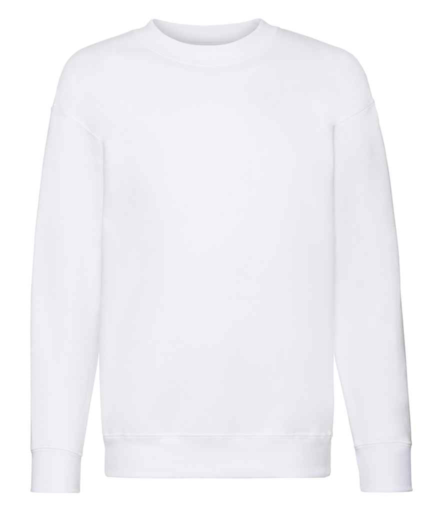 Fruit of the Loom Kids Premium Drop Shoulder Sweatshirt - White