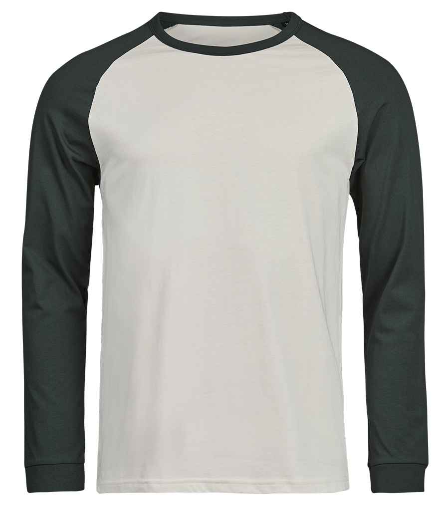 Tee Jays Unlabeled Baseball T-Shirt - Cement/Dark Green