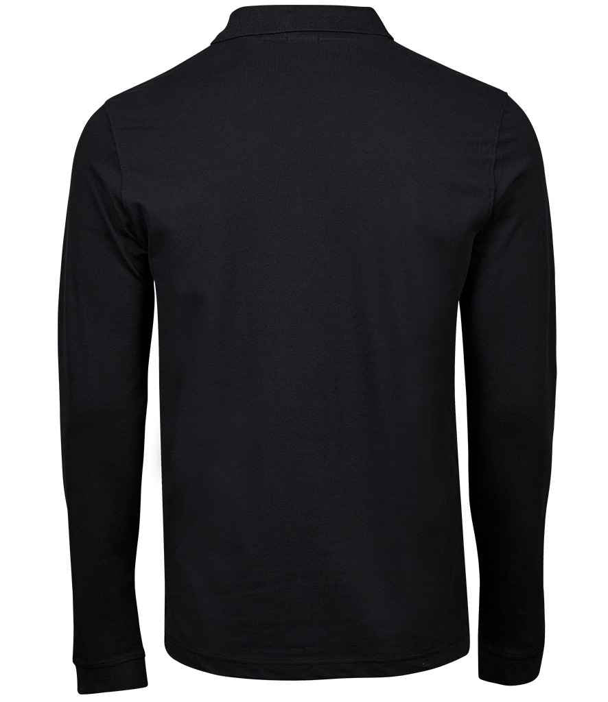 Tee Jays Luxury Stretch Long Sleeve Polo Shirt - Black