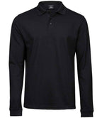 Tee Jays Luxury Stretch Long Sleeve Polo Shirt - Black