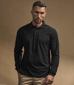 Tee Jays Luxury Stretch Long Sleeve Polo Shirt - Black
