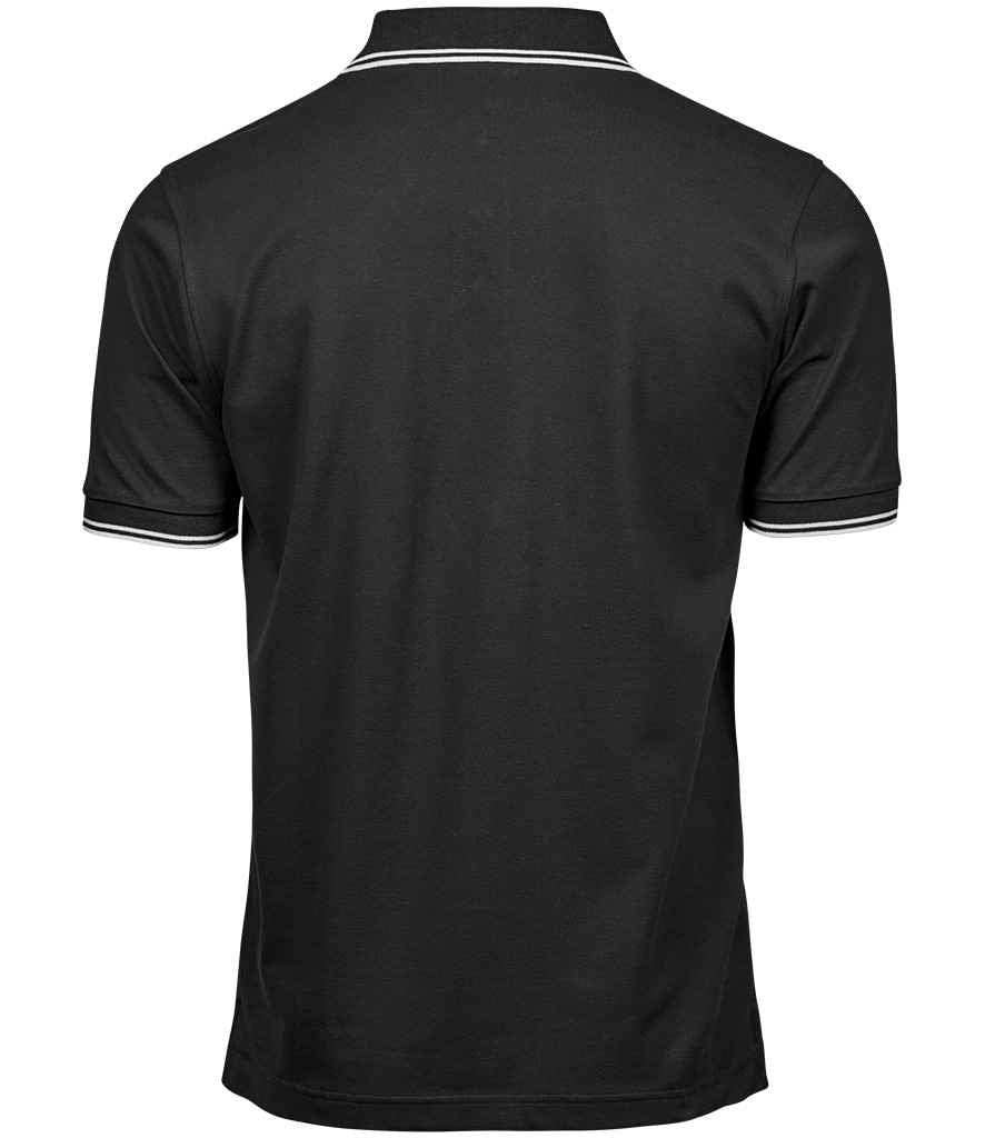 Tee Jays Luxury Stretch Tipped Polo Shirt - Black/White