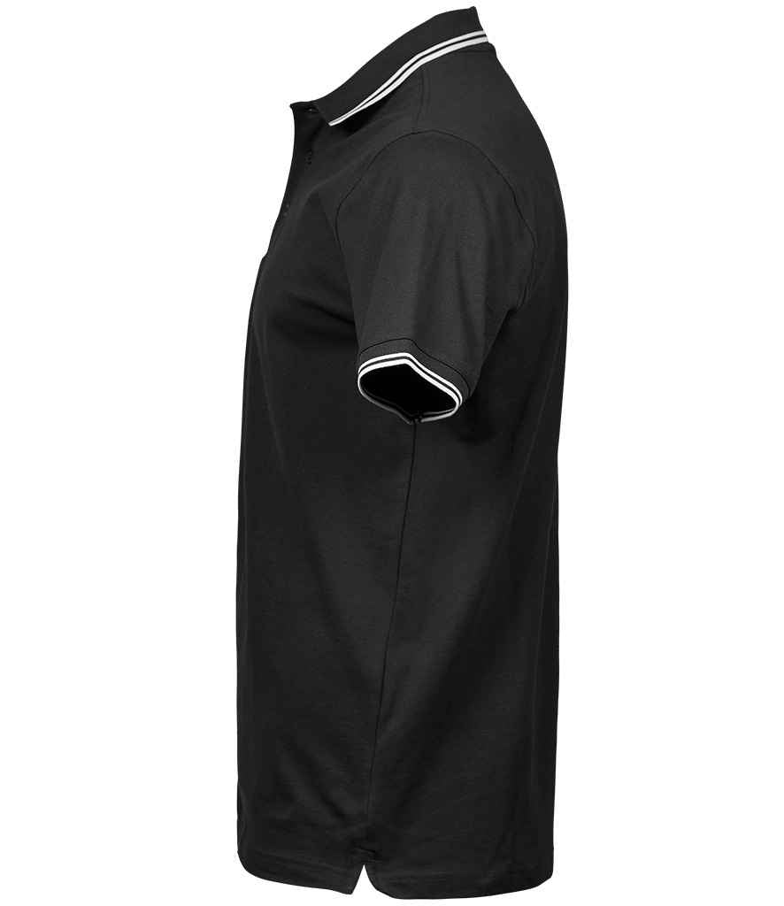 Tee Jays Luxury Stretch Tipped Polo Shirt - Black/White